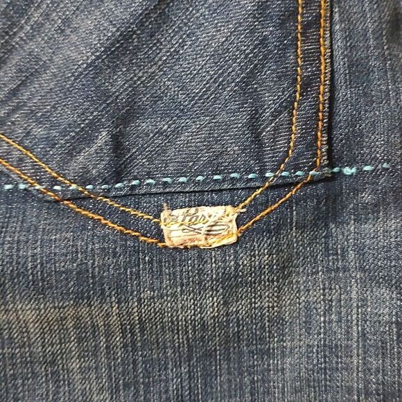 Parish button fly Health Wealth Wisdom distressed jeans  Sz 42  NWOT - Picture 11 of 14